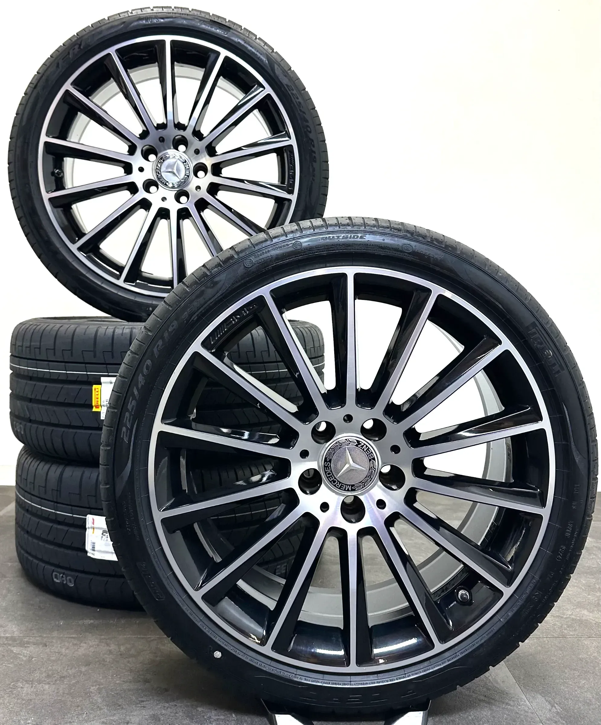 Original Mercedes C43 AMG 19Zoll Felgen A2054015400 A2054016600 Sommerreifen Sommerräder NEU - Bild 1